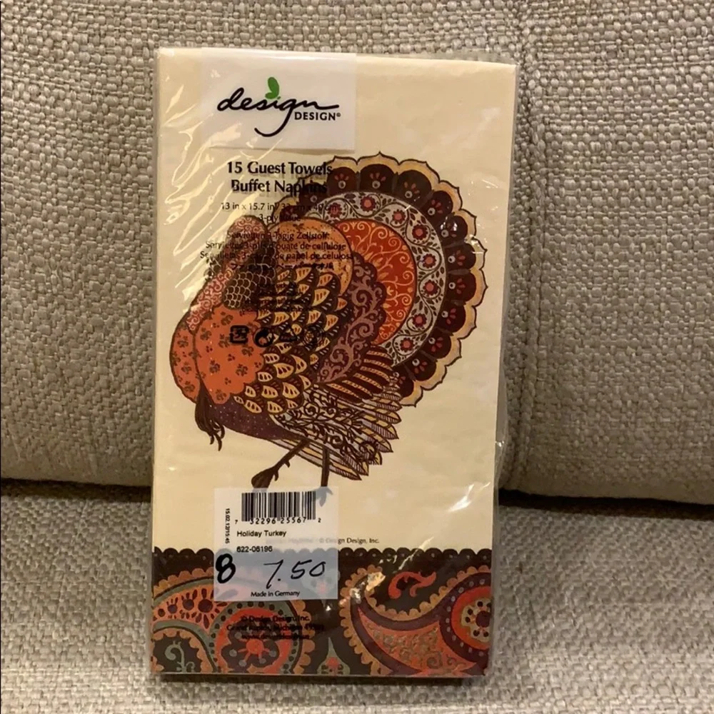 2 Pkgs Holiday Turkey Guest Towels or Napkins